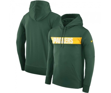 Men's Green Bay Packers Nike Green Sideline Team Performance Pullover Hoodie