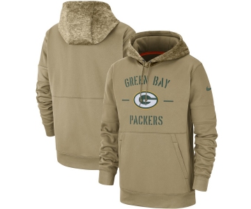 Men's Green Bay Packers Nike Tan 2019 Salute to Service Sideline Therma Pullover Hoodie