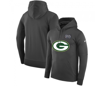 NFL Men's Green Bay Packers Nike Anthracite Crucial Catch Performance Pullover Hoodie