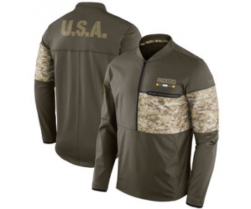 Nike Green Bay Packers Olive Salute to Service Sideline Hybrid Half-Zip Pullover Jacket