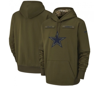 Dallas Cowboys Nike Salute to Service Sideline Therma Performance Pullover Hoodie - Olive