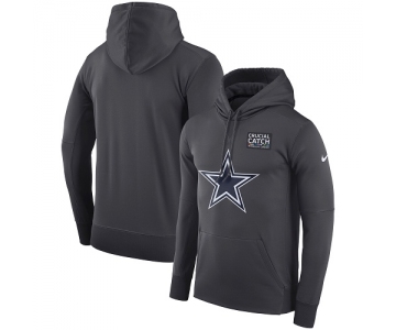 Men's Dallas Cowboys Nike Anthracite Crucial Catch Performance Pullover Hoodie