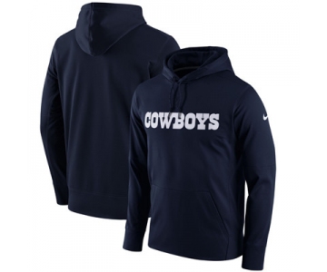 Men's Dallas Cowboys Nike Navy Performance Circuit Wordmark Essential Pullover Hoodie