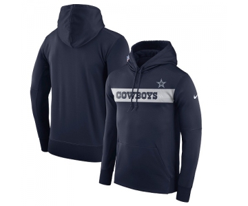 Men's Dallas Cowboys Nike Navy Sideline Team Performance Pullover Hoodie