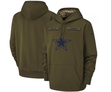 Men's Dallas Cowboys Nike Olive Salute to Service Sideline Therma Performance Pullover Hoodie