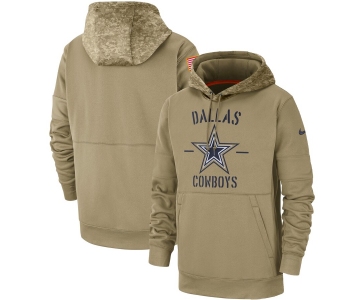 Men's Dallas Cowboys Nike Tan 2019 Salute to Service Sideline Therma Pullover Hoodie
