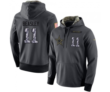 NFL Men's Nike Dallas Cowboys #11 Cole Beasley Stitched Black Anthracite Salute to Service Player Performance Hoodie