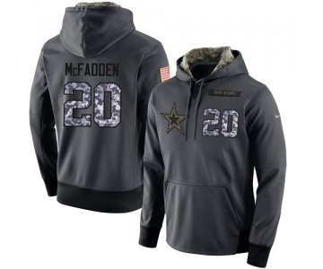 NFL Men's Nike Dallas Cowboys #20 Darren McFadden Stitched Black Anthracite Salute to Service Player Performance Hoodie