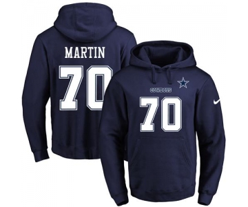 Nike Cowboys #70 Zack Martin Navy Blue Name & Number Pullover NFL Hoodie