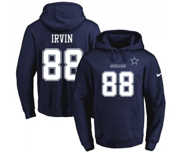 Nike Cowboys #88 Michael Irvin Navy Blue Name & Number Pullover NFL Hoodie