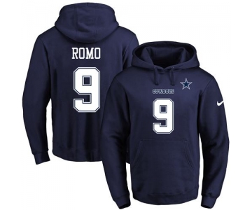 Nike Cowboys #9 Tony Romo Navy Blue Name & Number Pullover NFL Hoodie