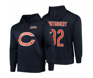 Chicago Bears #32 David Montgomery Nike NFL 100 Primary Logo Circuit Name & Number Pullover Hoodie Navy