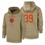 Chicago Bears #39 Eddie Jackson Nike Tan 2019 Salute To Service Name & Number Sideline Therma Pullover Hoodie