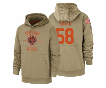 Chicago Bears #58 Roquan Smith Nike Tan 2019 Salute To Service Name & Number Sideline Therma Pullover Hoodie