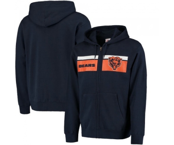 Chicago Bears Majestic Touchback Full-Zip Hoodie - Navy