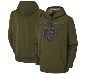 Chicago Bears Nike Salute to Service Sideline Therma Performance Pullover Hoodie - Olive