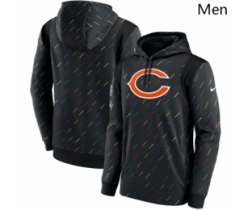 Men Chicago Bears Nike Charcoal 2021 NFL Crucial Catch Therma Pullover Hoodie