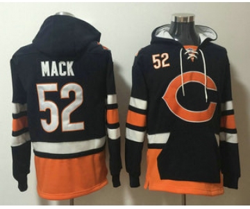 Men's Chicago Bears #52 Khalil Mack NEW Navy Blue Pocket Stitched NFL Pullover Hoodie