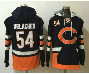 Men's Chicago Bears #54 Brian Urlacher NEW Navy Blue Pocket Stitched NFL Pullover Hoodie