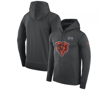 Men's Chicago Bears Nike Anthracite Crucial Catch Performance Pullover Hoodie