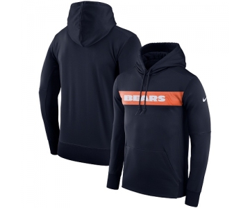 Men's Chicago Bears Nike Navy Sideline Team Performance Pullover Hoodie