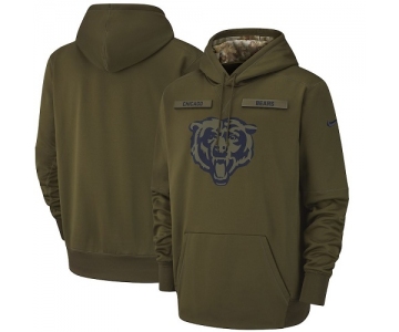 Men's Chicago Bears Nike Olive Salute to Service Sideline Therma Performance Pullover Hoodie