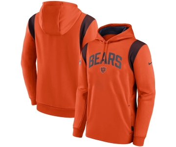 Men's Chicago Bears Orange Sideline Stack Performance Pullover Hoodie