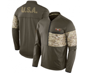 Nike Chicago Bears Olive Salute to Service Sideline Hybrid Half-Zip Pullover Jacket