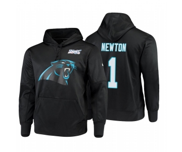 Carolina Panthers #1 Cam Newton Nike NFL 100 Primary Logo Circuit Name & Number Pullover Hoodie Black