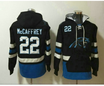 Men's Carolina Panthers #22 Christian McCaffrey NEW Black Pocket Stitched NFL Pullover Hoodie