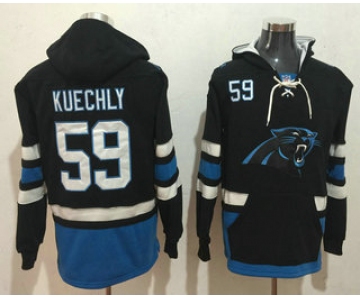 Men's Carolina Panthers #59 Luke Kuechly NEW Black Pocket Stitched NFL Pullover Hoodie