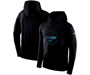 Men's Carolina Panthers Nike Black Sideline Property Of Wordmark Logo Performance Pullover Hoodie