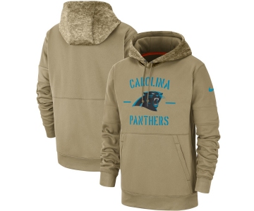 Men's Carolina Panthers Nike Tan 2019 Salute to Service Sideline Therma Pullover Hoodie