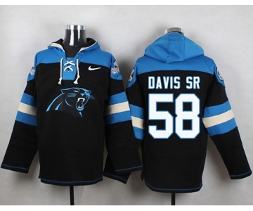 Nike Panthers #58 Thomas Davis Sr Black Player Pullover NFL Hoodie