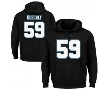 Panthers #59 Luke Kuechly Black Majestic Eligible Receiver II Name & Number NFL Hoodie