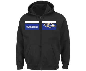 Baltimore Ravens Majestic Touchback Full-Zip Hoodie - Black