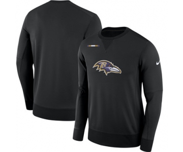 Men's Baltimore Ravens Nike Black Sideline Team Logo Performance Sweatshirt