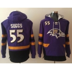 Nike Baltimore Ravens #55 Terrell Suggs Purple Black Name & Number Pullover NFL Hoodie