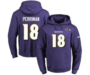 Nike Ravens #18 Breshad Perriman Purple Name & Number Pullover NFL Hoodie