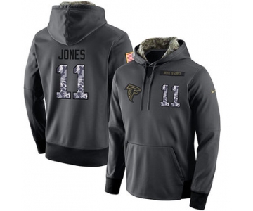 NFL Men's Nike Atlanta Falcons #11 Julio Jones Stitched Black Anthracite Salute to Service Player Performance Hoodie