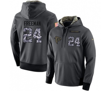 NFL Men's Nike Atlanta Falcons #24 Devonta Freeman Stitched Black Anthracite Salute to Service Player Performance Hoodie