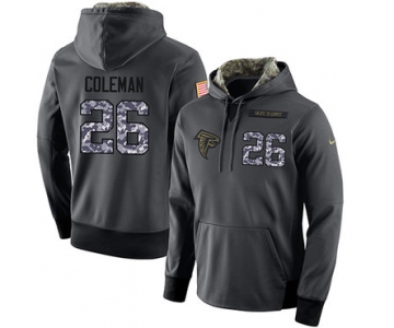 NFL Men's Nike Atlanta Falcons #26 Tevin Coleman Stitched Black Anthracite Salute to Service Player Performance Hoodie