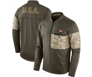 Nike Atlanta Falcons Olive Salute to Service Sideline Hybrid Half Zip Pullover Jacket