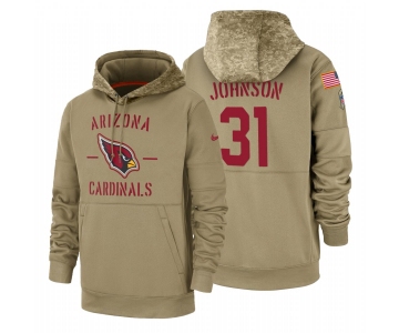 Arizona Cardinals #31 David Johnson Nike Tan 2019 Salute To Service Name & Number Sideline Therma Pullover Hoodie