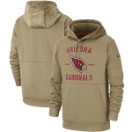 Men's Arizona Cardinals Nike Tan 2019 Salute to Service Sideline Therma Pullover Hoodie