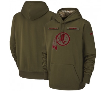 Men's Washington Redskins Nike Olive Salute to Service Sideline Therma Performance Pullover Hoodie