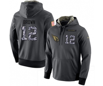 NFL Men's Nike Arizona Cardinals #12 John Brown Stitched Black Anthracite Salute to Service Player Performance Hoodie