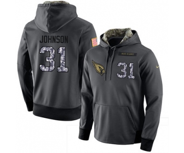 NFL Men's Nike Arizona Cardinals #31 David Johnson Stitched Black Anthracite Salute to Service Player Performance Hoodie