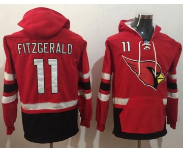 Nike Arizona Cardinals #11 Larry Fitzgerald Red Black Name & Number Pullover NFL Hoodie