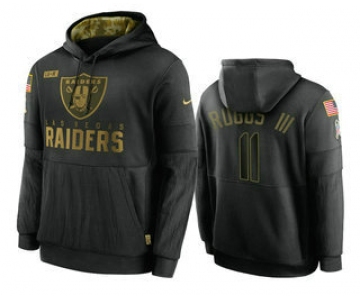 Men's Las Vegas Raiders #11 Henry Ruggs III Black 2020 Salute To Service Sideline Performance Pullover Hoodie